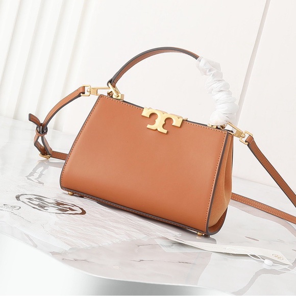 Tory Burch Handbags - Tory Burch Stylish Brown Shoulder Bag with Gold Accents